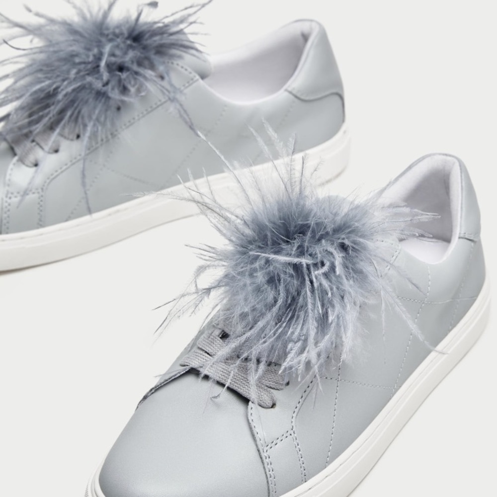 ZARA Sneakers With Feathers - Picture 4 of 6